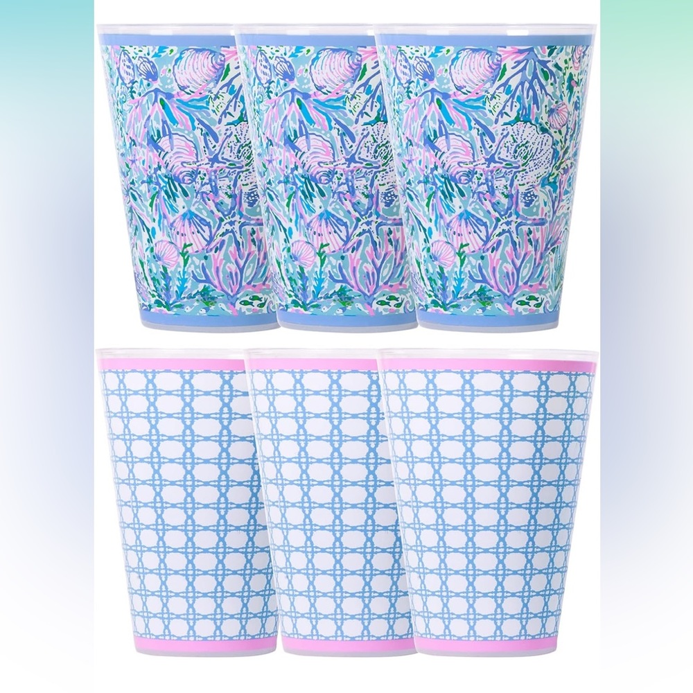 Lilly Pulitzer printed plastic pool cups